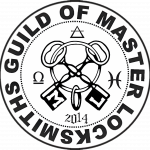Guild of Master Locksmiths logo with symbols